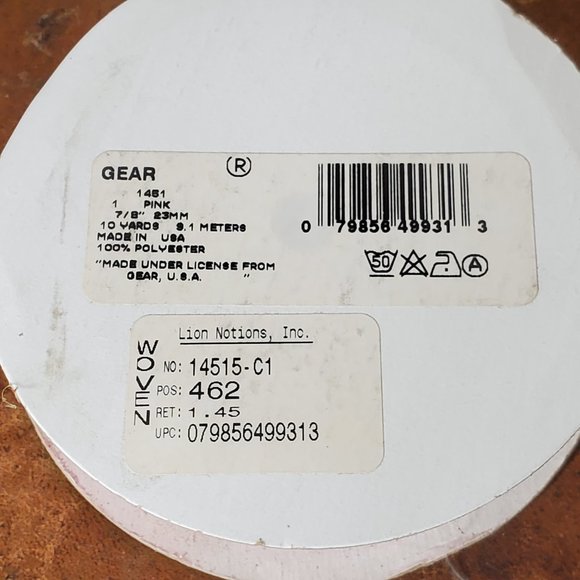 Offray Woven RIbbon - Pink Hearts and Bears in Tutu's.   10 yrds x 7/8 inch - Picture 2 of 4